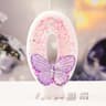 Purple Butterfly Number Birthday Candle For Princess Cake 6