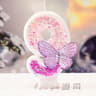 Purple Butterfly Number Birthday Candle For Princess Cake 15