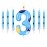 Blue Dog Paw Number Birthday Candle Cake Topper 9