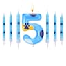 Blue Dog Paw Number Birthday Candle Cake Topper 11