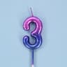 Gradient Glitter Number Birthday Candle Cake Topper 9