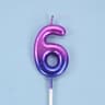 Gradient Glitter Number Birthday Candle Cake Topper 12