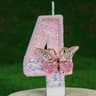 Butterfly Number Birthday Cake Candle Pink And White 7