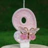 Butterfly Number Birthday Cake Candle Pink And White 12