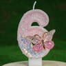 Butterfly Number Birthday Cake Candle Pink And White 9