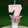 Butterfly Number Birthday Cake Candle Pink And White 10
