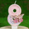 Butterfly Number Birthday Cake Candle Pink And White 11