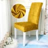 Soft Velvet Plush Stretch Dining Chair Cover 19