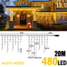 Waterproof LED Icicle String Lights With 8 Lighting Modes 7