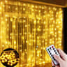 LED Waterfall Curtain Fairy Lights With Remote 7