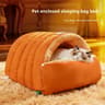 Warm Semi Enclosed Cat Cave Bed With Non Slip Waterproof Bottom 5