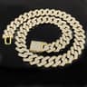 Mens Iced Out Cuban Link Necklace With Three Rows Of Cubic Zirconia 4