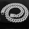 Mens Iced Out Cuban Link Necklace With Three Rows Of Cubic Zirconia 5