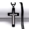 Punk Black Cross Stainless Steel Pendant Necklace For Men 5