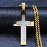 Punk Black Cross Stainless Steel Pendant Necklace For Men 4