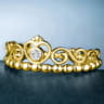 Huitan Crown Design Ring In Gold Or Silver Color For Women 0