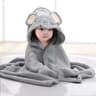 Cartoon Hooded Coral Fleece Baby Bath Towel Blanket 6