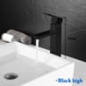 Matte Black Bathroom Basin Mixer Faucet With Hot And Cold Water 11