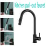 Single Hole Kitchen Mixer Faucet With Pull Out Sprayer In Chrome Or Black 10