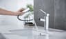DQOK Brass Pull Out Bathroom Basin Mixer Faucet In Chrome Or Black 7