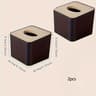 Nordic Style Plastic Tissue Box With Wooden Cover For Home And Restaurant 5