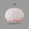 Large Reusable Waterproof Shower Cap With Elastic Band For Women 8