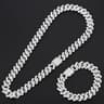 16mm Iced Out Miami Cuban Link Necklace And Bracelet Set 4