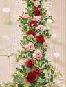 Evergreen Eucalyptus  Rose Garland  59 Ft Faux Floral Vine For Home Wedding  Party Decor 13
