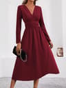Elegant Embrace Overlap VNeck Bodycon Maxi Dress 2