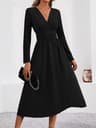 Elegant Embrace Overlap VNeck Bodycon Maxi Dress 3