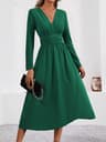 Elegant Embrace Overlap VNeck Bodycon Maxi Dress 4