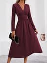Elegant Embrace Overlap VNeck Bodycon Maxi Dress 5