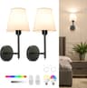 WiringFree Battery Operated Wall Sconce With 4000mAh Rechargeable Detachable Bulb Remote Dimming  1 8