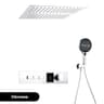 Gunmetal Brass Ceiling Shower System With LED Temperature Display DualMode Rainfall  Waterfall 6