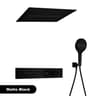 Gunmetal Brass Ceiling Shower System With LED Temperature Display DualMode Rainfall  Waterfall 7