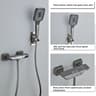 Modern Grey PianoKey Digital Display Shower System  2Way Wall Mounted Shower Set With Tub Spout 6