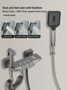 Modern Grey PianoKey Digital Display Shower System  2Way Wall Mounted Shower Set With Tub Spout 8