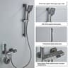 Modern Grey PianoKey Digital Display Shower System  2Way Wall Mounted Shower Set With Tub Spout 11
