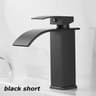 Matte Black Waterfall Bathroom Faucet Stainless Steel Hot  Cold SingleHandle Basin Mixer 7