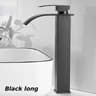 Matte Black Waterfall Bathroom Faucet Stainless Steel Hot  Cold SingleHandle Basin Mixer 8