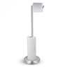 Freestanding Stainless Steel Toilet Paper Holder Stand With Storage Shelf 6