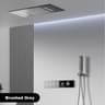 Luxury Thermostatic LED Shower System With Ceiling Waterfall  3 Spray Modes 9