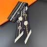 Elegant Black  White Silk Twilly Scarf  DoubleSided French Ribbon Hair  Bag Accessory 7