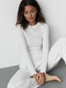LoveKnit Jacquard Womens Pajama Set  Soft Knit Cardigan  Pants Loungewear 2