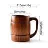 Handcrafted Jujube Wood Mug  Natural Wooden Coffee Cup With Ergonomic Handle 6