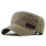 Mens Washed Cotton Military Cap  Flat Top Sun Protection Cadet Hat 10