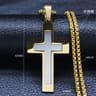 FaithGuard Stainless Steel Cross Pendant Necklace  Unisex Christian Cross Necklace With 60cm Chain 1
