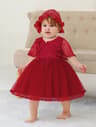 Royal Bloom Baby Princess Dress With Satin Hood Cloak  Floral Embroidered Lace Flower Girl Dress Se 5