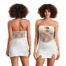 Y2K Sheer Floral Lace Cutout Bodycon Tube Dress 6