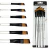 Precision Control Paint Brush Set  6pc Nylon Flat Artist Paint Brushes For Watercolor Acrylic  Oil  8